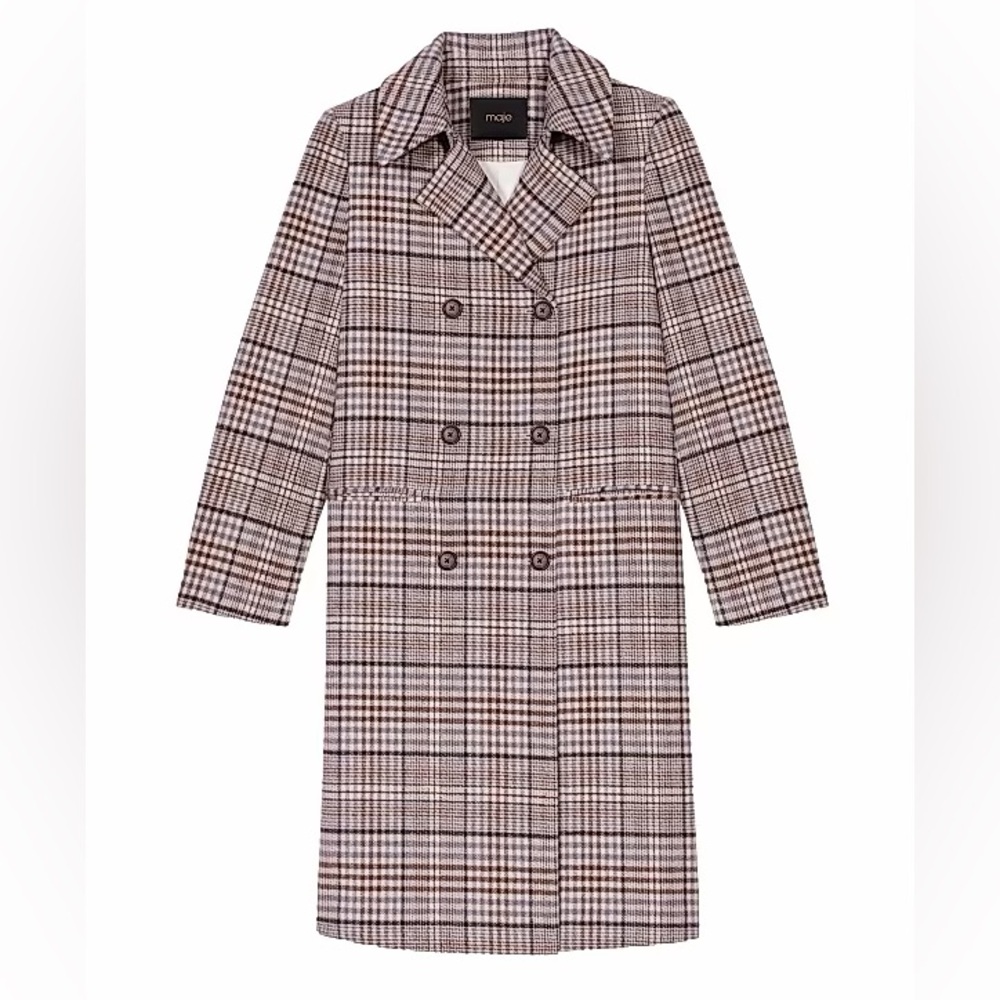 NWT Maje Plaid Winter Coat